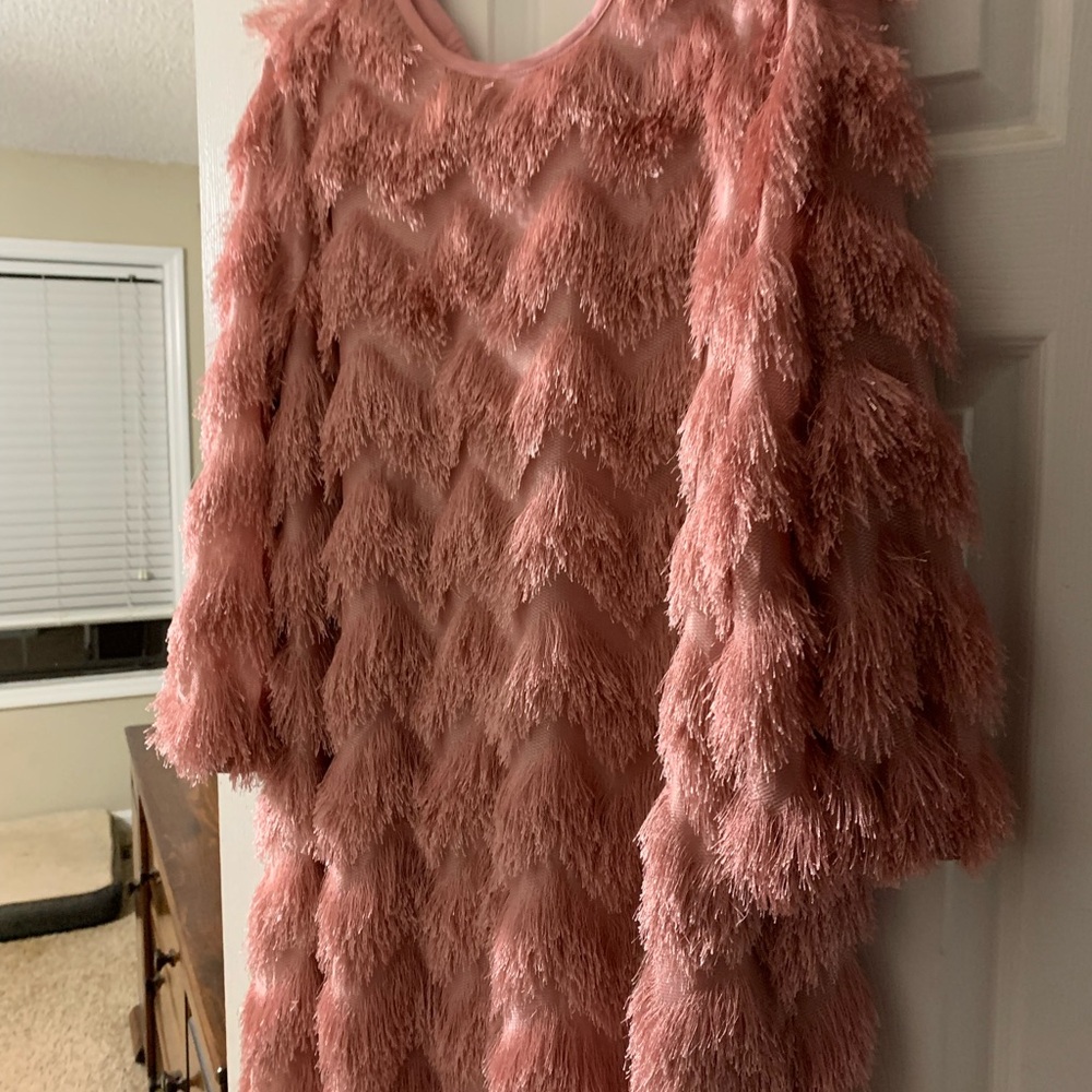 Anthropologie Pink Textured Midi Dress